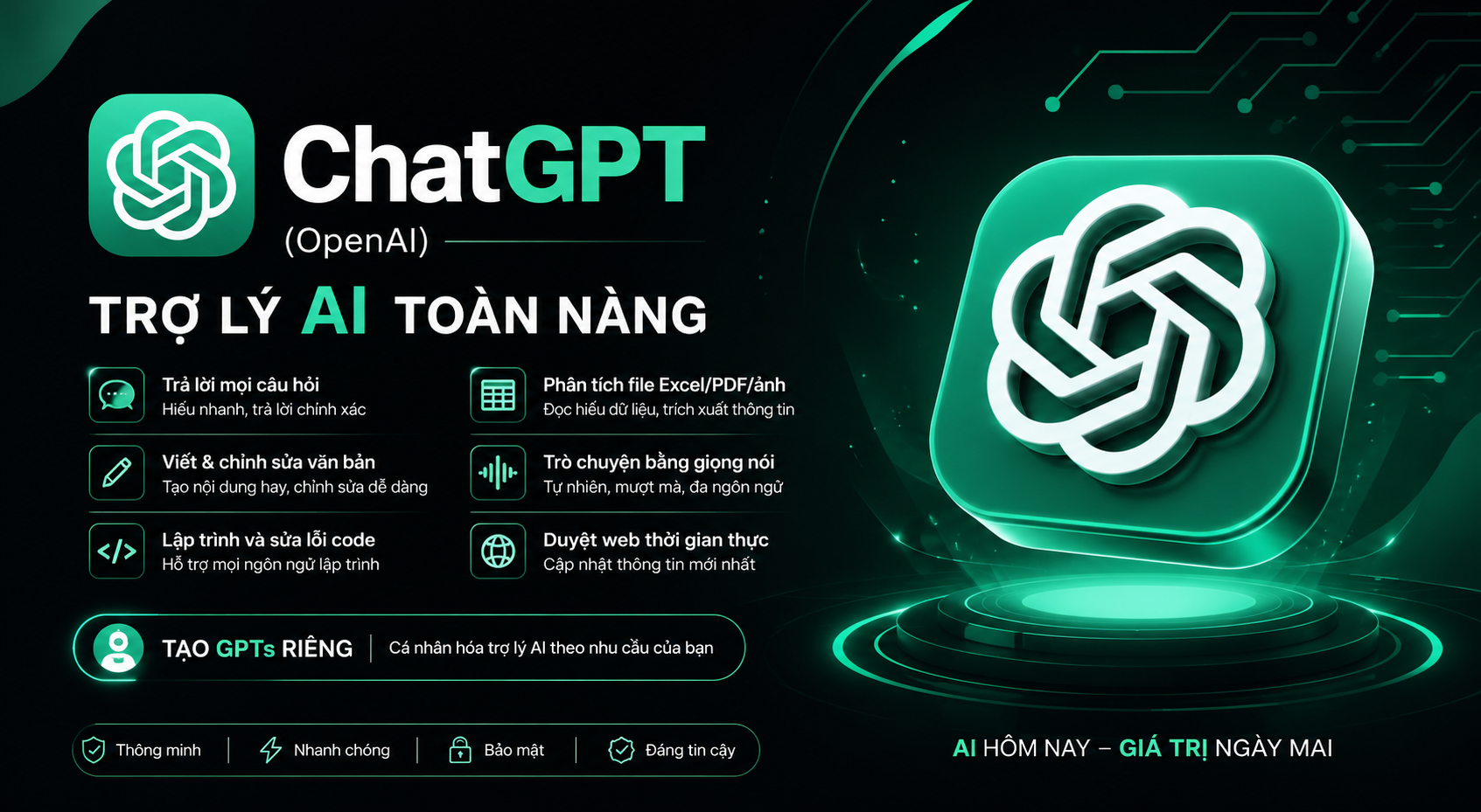 ChatGPT Plus (tài khoản cấp) - 1 tháng