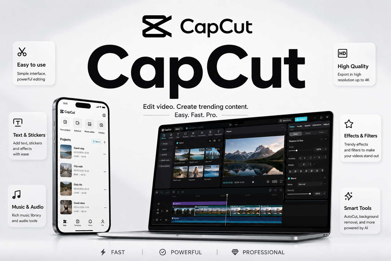 CapCut Pro (tài khoản cấp) - 1 tháng